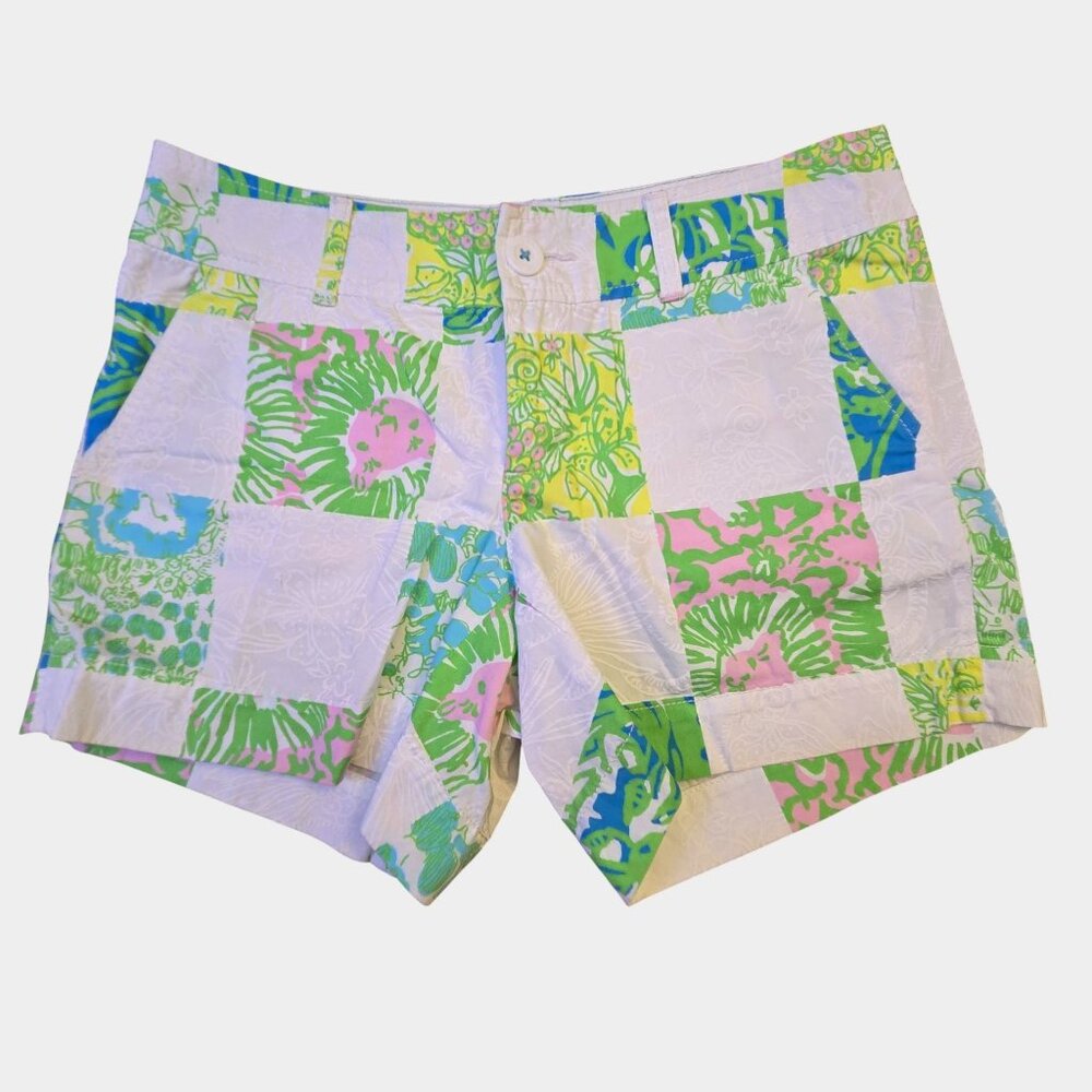 Lilly Pulitzer Callahan Shorts Lioness Patchwork 4 Preppy Tropical Resortwear